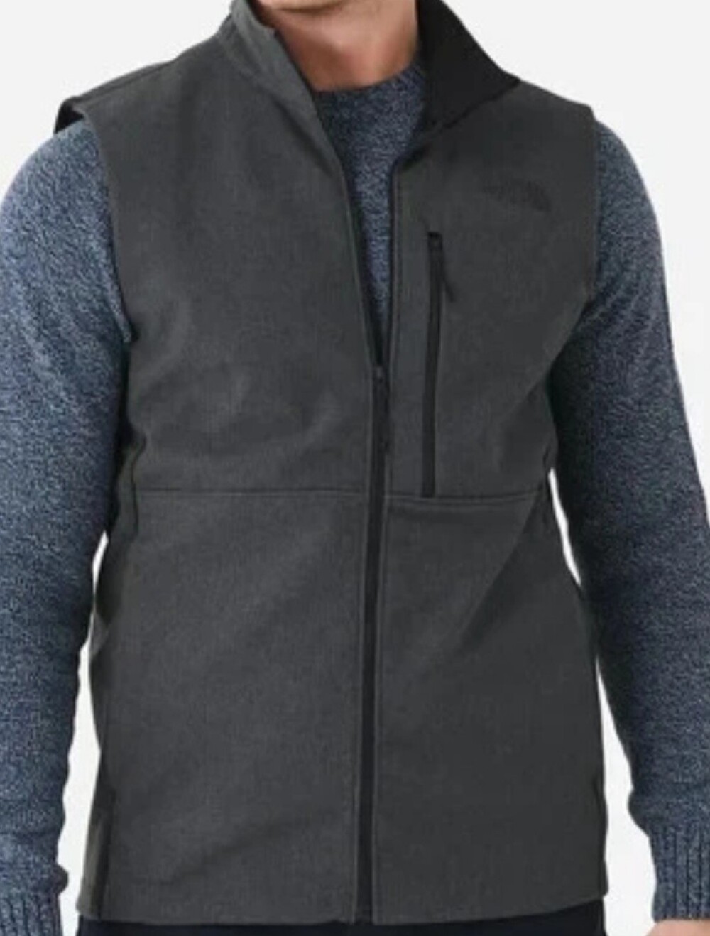 The North Face Men's Bionic Apex 3 Charcoal Gray Zip Fleece Vest Sz.L
